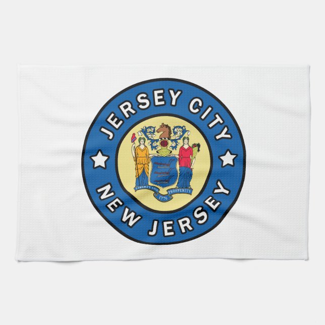 Jersey City New Jersey Tea Towel (Horizontal)