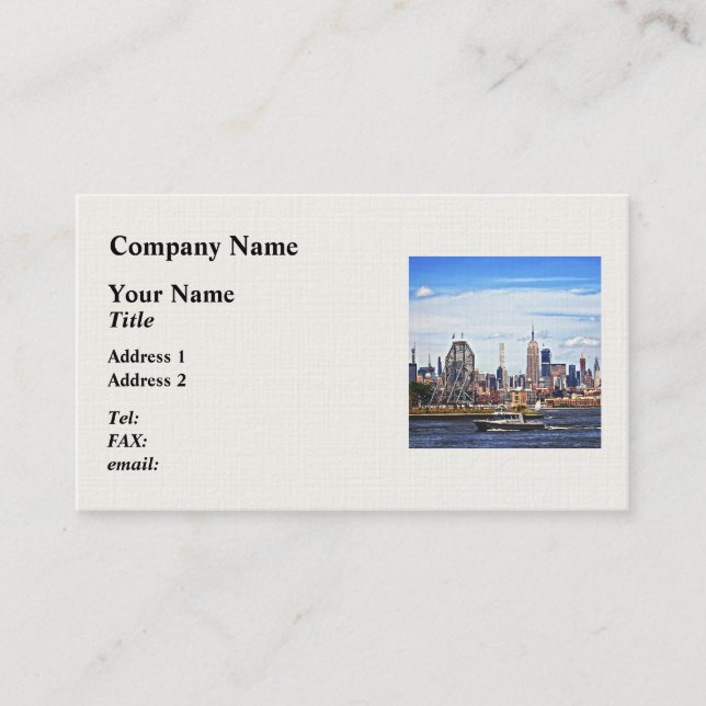 Jersey City NJ - Police Boat By Colgate Clock Business Card (Front)