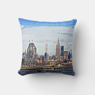Jersey City NJ - Police Boat By Colgate Clock Cushion
