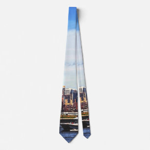 Jersey City NJ - Police Boat By Colgate Clock Tie
