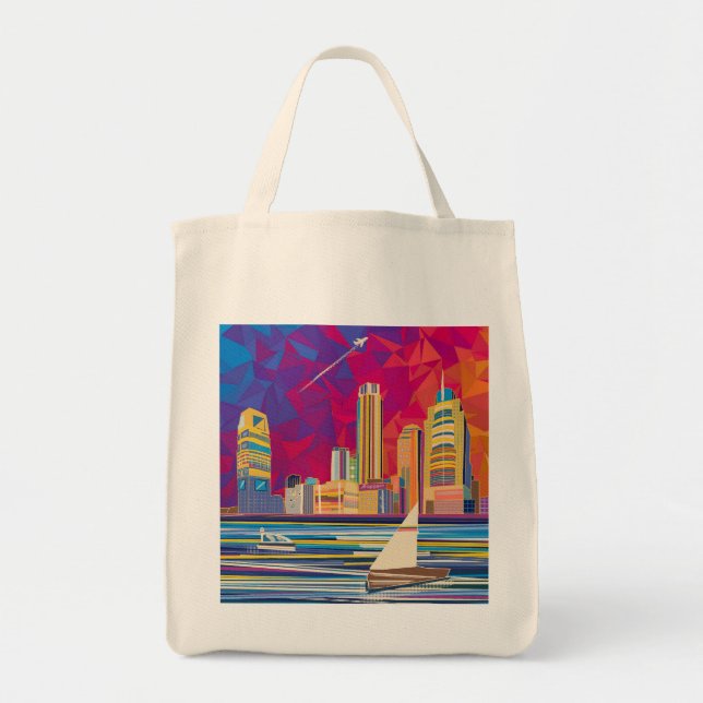 Jersey City Skyline Tote Bag (Front)