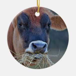 Jersey Cow Ceramic Tree Decoration