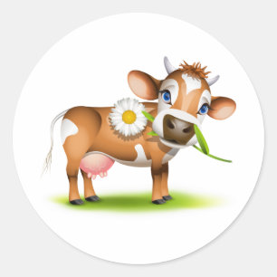 Jersey Cow Classic Round Sticker
