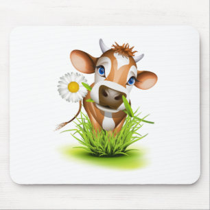 Jersey cow in grass mouse mat