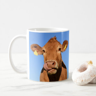 Jersey Cow Licking its Nose Coffee Mug