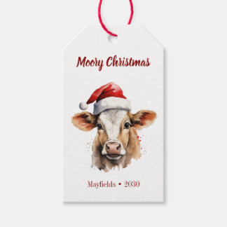 Jersey Cow "Moory Christmas"  Gift Tags