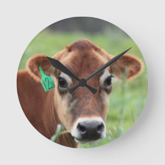 Jersey Cow Round Clock