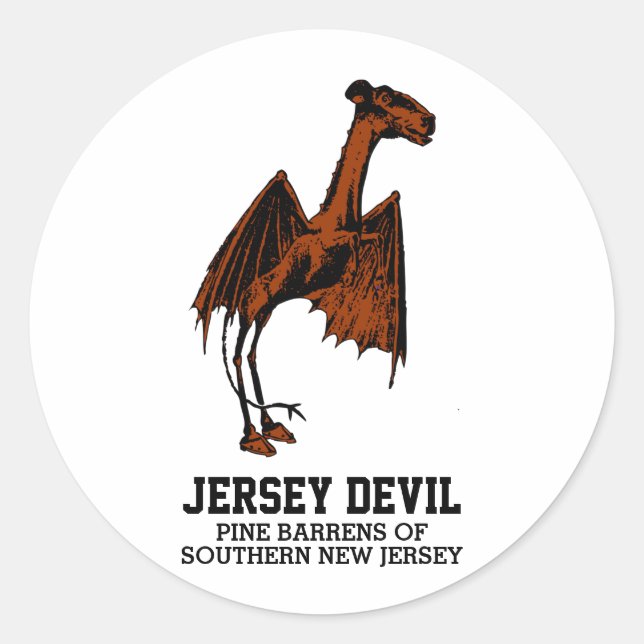 Jersey Devil Creature Cryptid Customisable  Classic Round Sticker (Front)