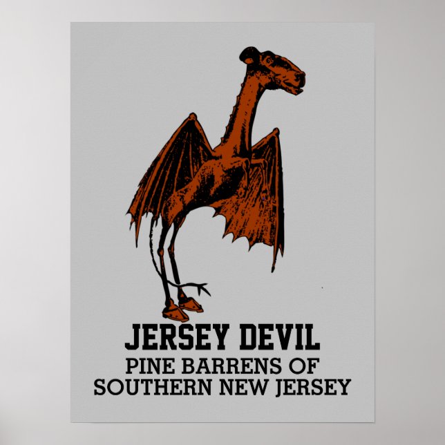 Jersey Devil Creature Cryptid Customisable Text Poster (Front)