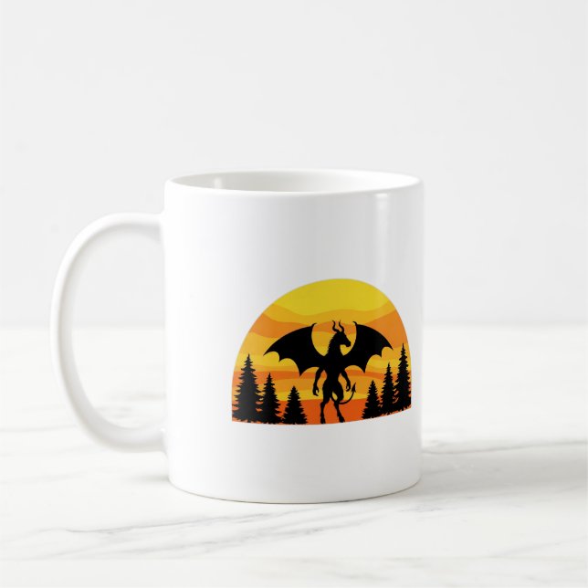 Jersey Devil Sunset — Vintage Cryptid Coffee Mug (Left)