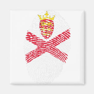 Jersey Flag Fingerprint Country Pride Identity Magnet