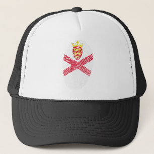 Jersey Flag Fingerprint Country Pride Identity Trucker Hat