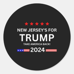 Jersey For Trump Take America Back 2024 Election  Classic Round Sticker