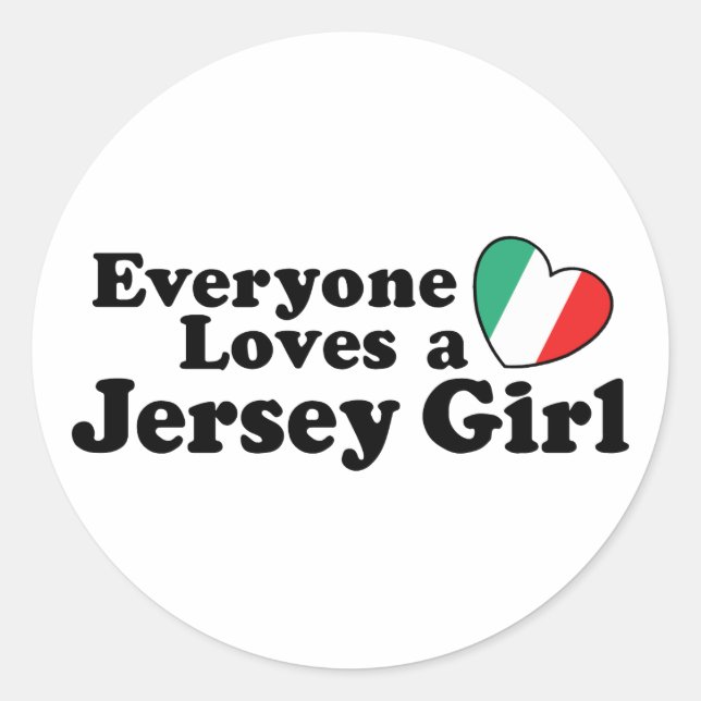 Jersey Girl Classic Round Sticker (Front)