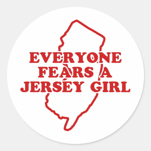 Jersey Girl Classic Round Sticker (Front)
