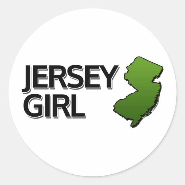 Jersey Girl Classic Round Sticker (Front)