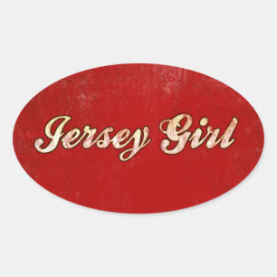Jersey Girl Oval Sticker