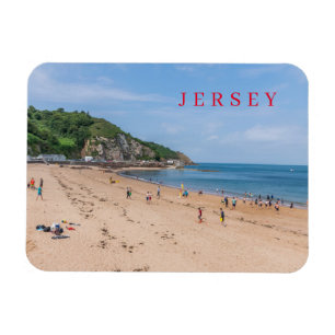 Jersey Greve de Lecq beach view fridge magnet