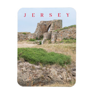 Jersey Grosnez Castle ruins view fridge magnet