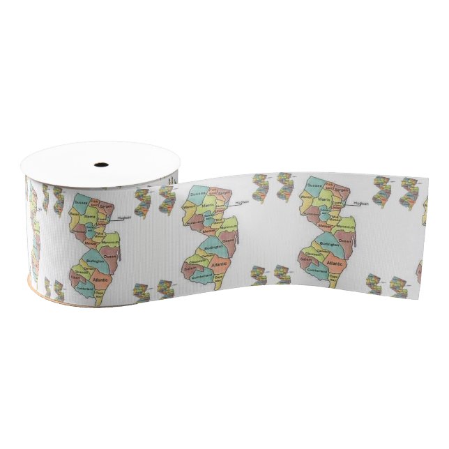 jersey map ribbon grosgrain ribbon (Spool)