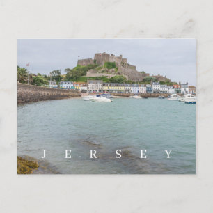 Jersey Mont Orgueil Castle view postcard