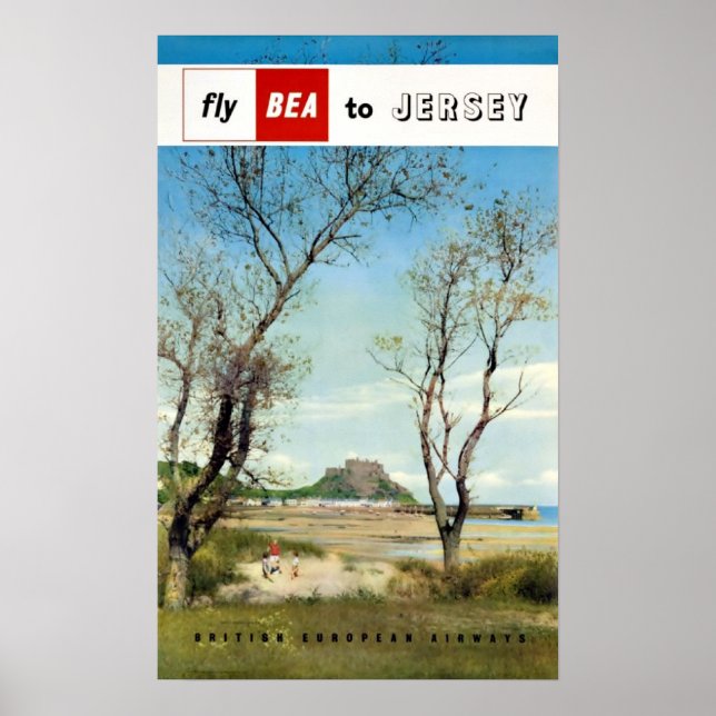 Jersey, Mont-Orgueil Castle Vintage Travel Poster (Front)