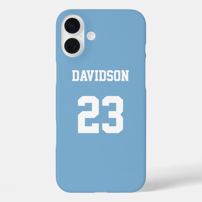 Jersey Name Number Light Blue White Custom Case-Mate iPhone Case (Back)