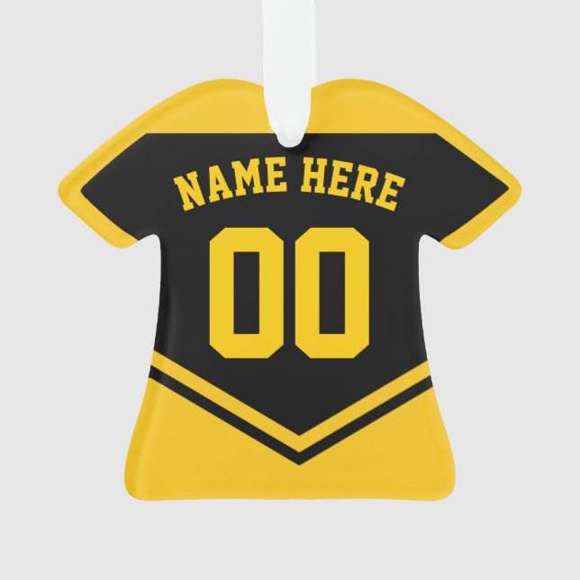 Jersey Name Number Ornament Template Soccer Hockey (Back)