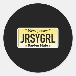 Jersey New Jersey License Plate Classic Round Sticker