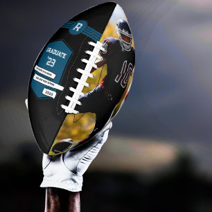 Jersey Number   Blue Graduation Monogram American Football