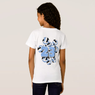 jersey number clustered lt blue black volleyballs T-Shirt