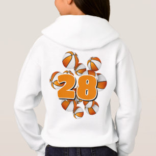 jersey number clustered orange white basketballs