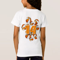 jersey number clustered orange white basketballs