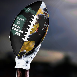 Jersey Number   Green Graduation Monogram American Football