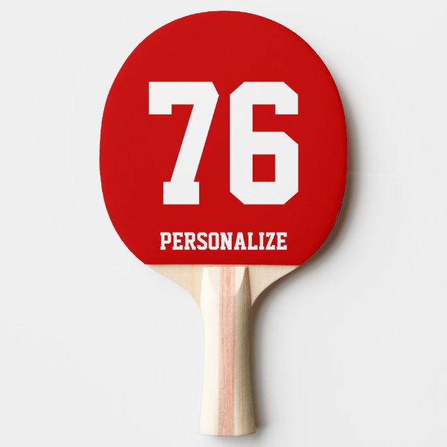 Jersey number ping pong paddle for table tennis (Front)