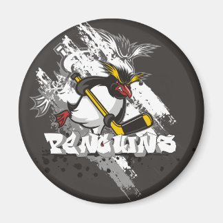 Jersey Penguins Graffiti Round Magnet