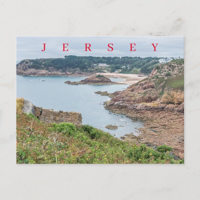 Jersey Portelet Bay view postcard (Front)