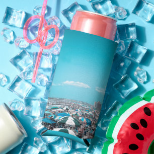 Jersey Shore Beach Art Seltzer Can Cooler