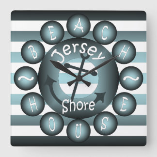 “Jersey Shore” ~ “Beach House” ~ “Summer House” ~ Square Wall Clock