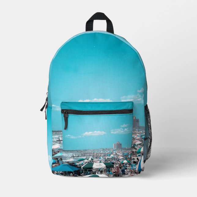 Jersey Shore Beach Printed Backpack (Front)