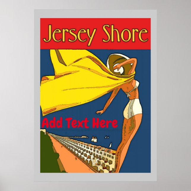 Jersey Shore Vintage Style, add text Poster (Front)