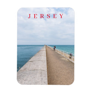 Jersey St.Catherine Breakwater view fridge magnet