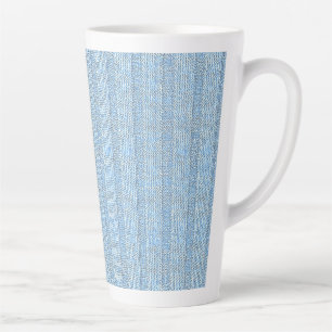 Jersey Stripe Knit Pattern in Baby Blue Latte Mug