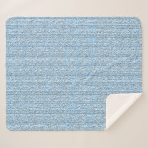 Jersey Stripe Knit Pattern in Baby Blue  Sherpa Blanket