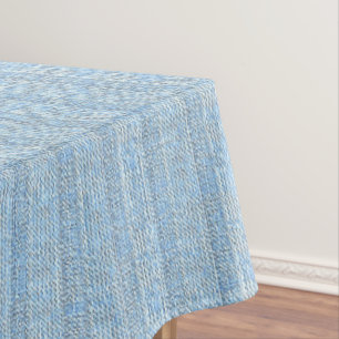 Jersey Stripe Knit Pattern in Baby Blue Tablecloth