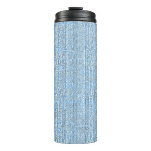 Jersey Stripe Knit Pattern in Baby Blue  Thermal Tumbler