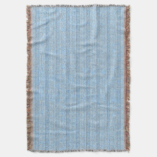Jersey Stripe Knit Pattern in Baby Blue Throw Blanket