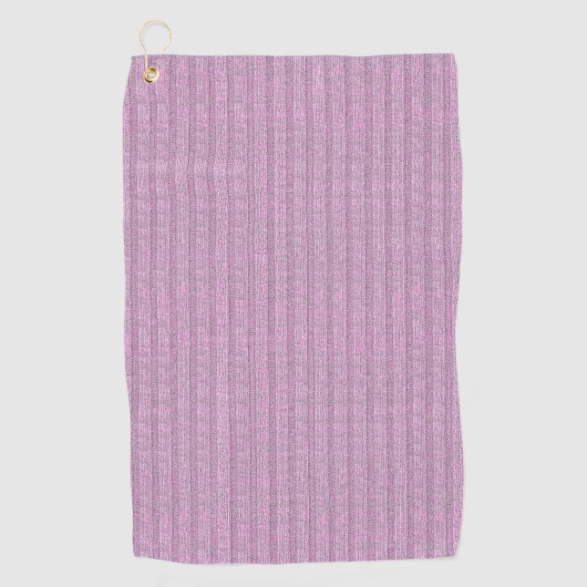 Jersey Stripe Knit Pattern in Powder Pink Golf Towel (Front)