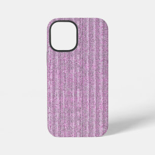 Jersey Stripe Knit Pattern in Powder Pink iPhone 12 Mini Case
