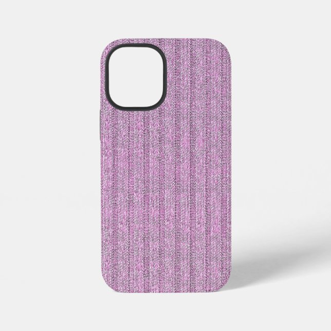 Jersey Stripe Knit Pattern in Powder Pink iPhone Case (Back)